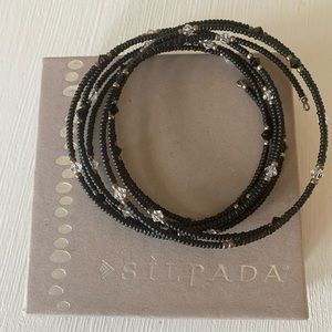 Silpada black wrap bracelet with crystals